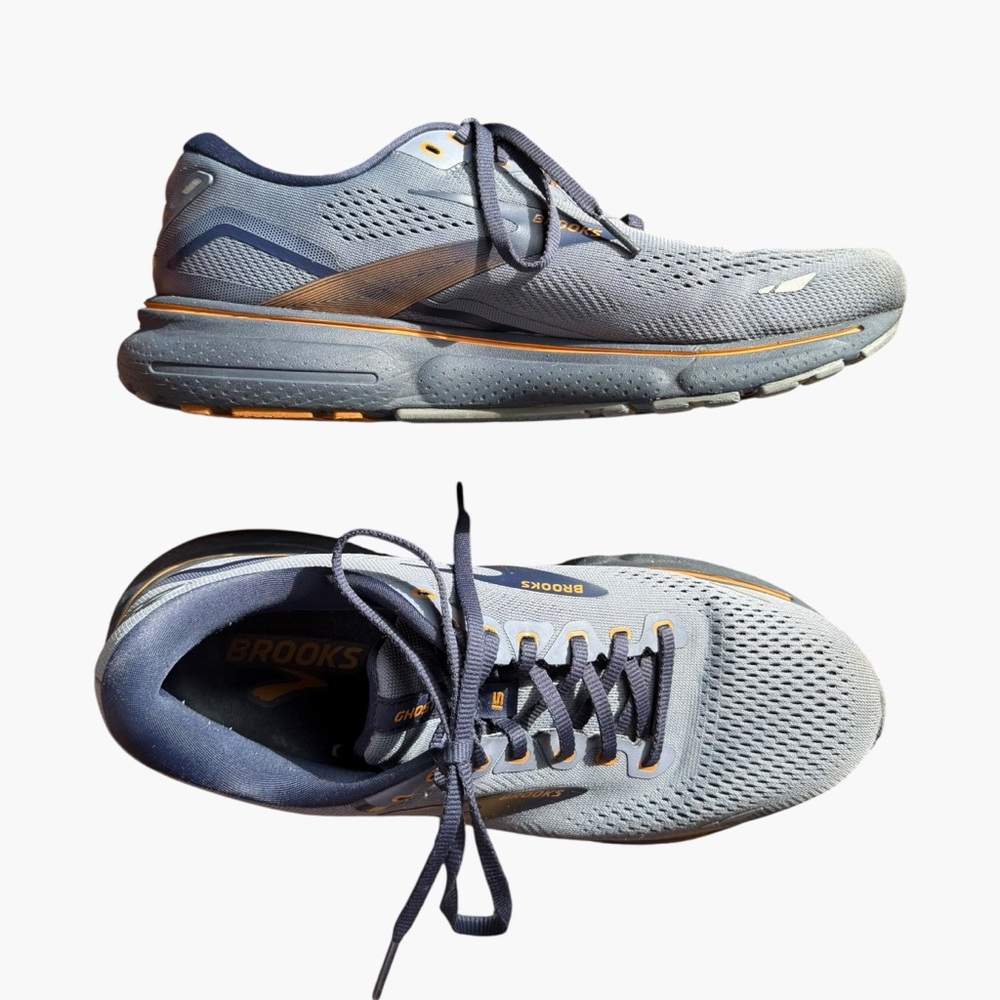 Brooks Ghost 15 Men’s 9.5 Blue Orange Running Shoes Athleisure